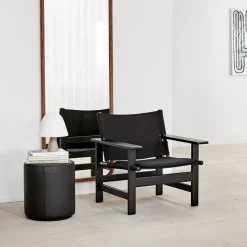 Puf Mono , Cuero omni 307 cognac - Ø55 cm