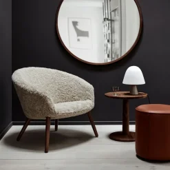 Puf Mono , Grand linen beige - Ø55 cm