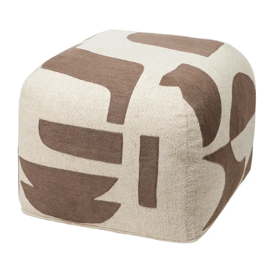 Puf Mundo 38 cm, Kangaroo brown-off white