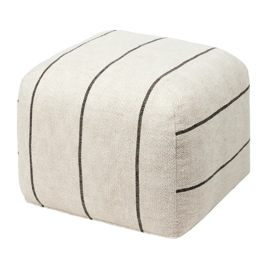 Puf Sigrid, Light beige-black, 50x50 cm