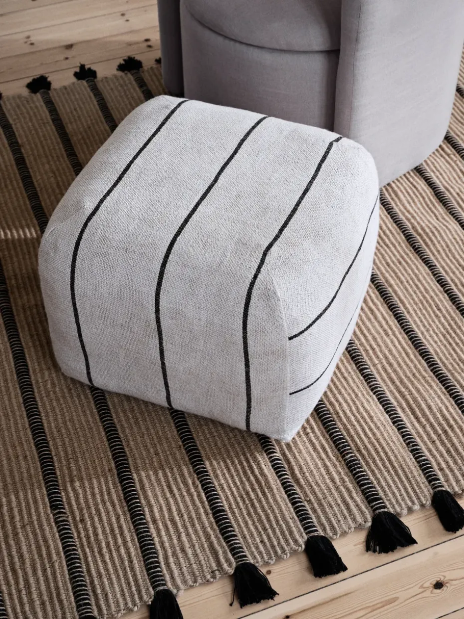 Puf Sigrid, Light beige-black, 50x50 cm