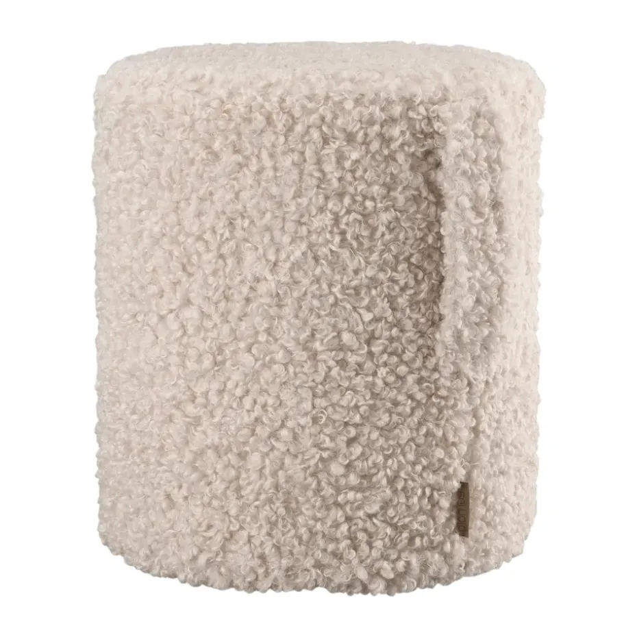 Puff de asiento Teddy, Moonbeam, Ø35 × 40 cm