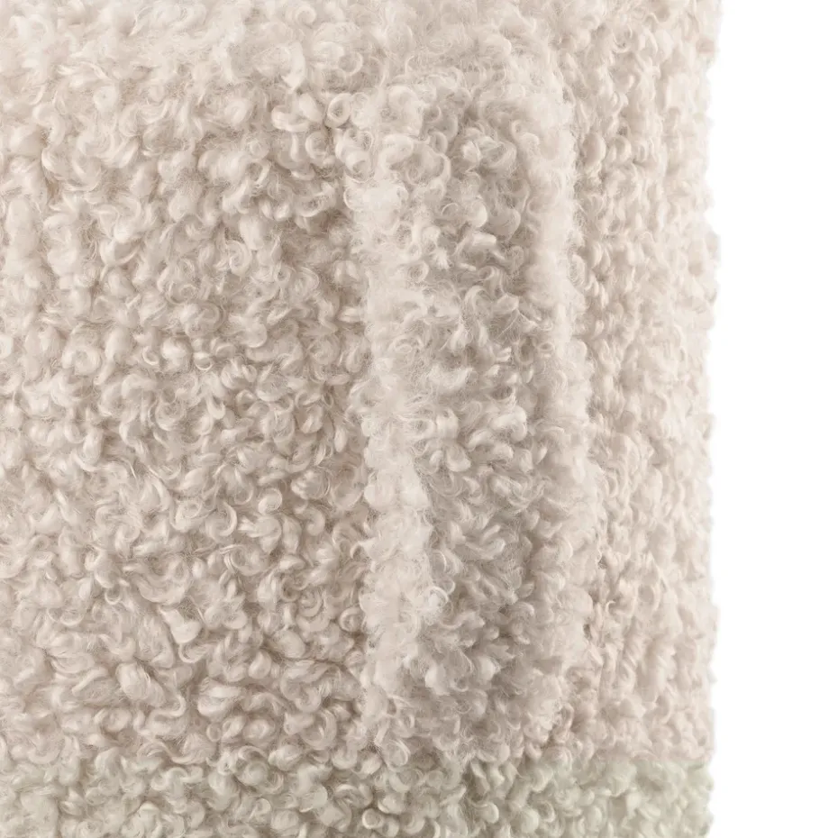 Puff de asiento Teddy, Moonbeam, Ø35 × 40 cm