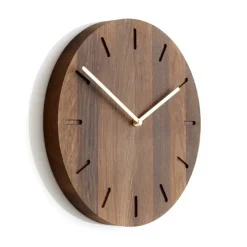 Reloj de pared Watch:Out, roble oscurecido-latón
