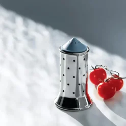 Salero Alessi, azul-acero inoxidable