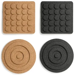 Salvamanteles cuadrado Dots 20x20 cm, Negro