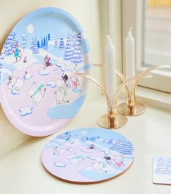 Salvamanteles Moomin winter 2022 Ø21 cm, Azul-blanco-rosa