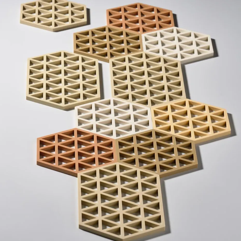 Salvamanteles Triangles 14x16 cm, Warm sand