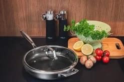 Sartén para saltear con tapa hybrid coating Hâws Santo, Acero inoxidable