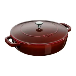 Sartén para saltear Staub Chistera de hierro fundido Ø24 cm, Rojo granadina