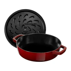 Sartén para saltear Staub Chistera de hierro fundido Ø24 cm, Rojo granadina