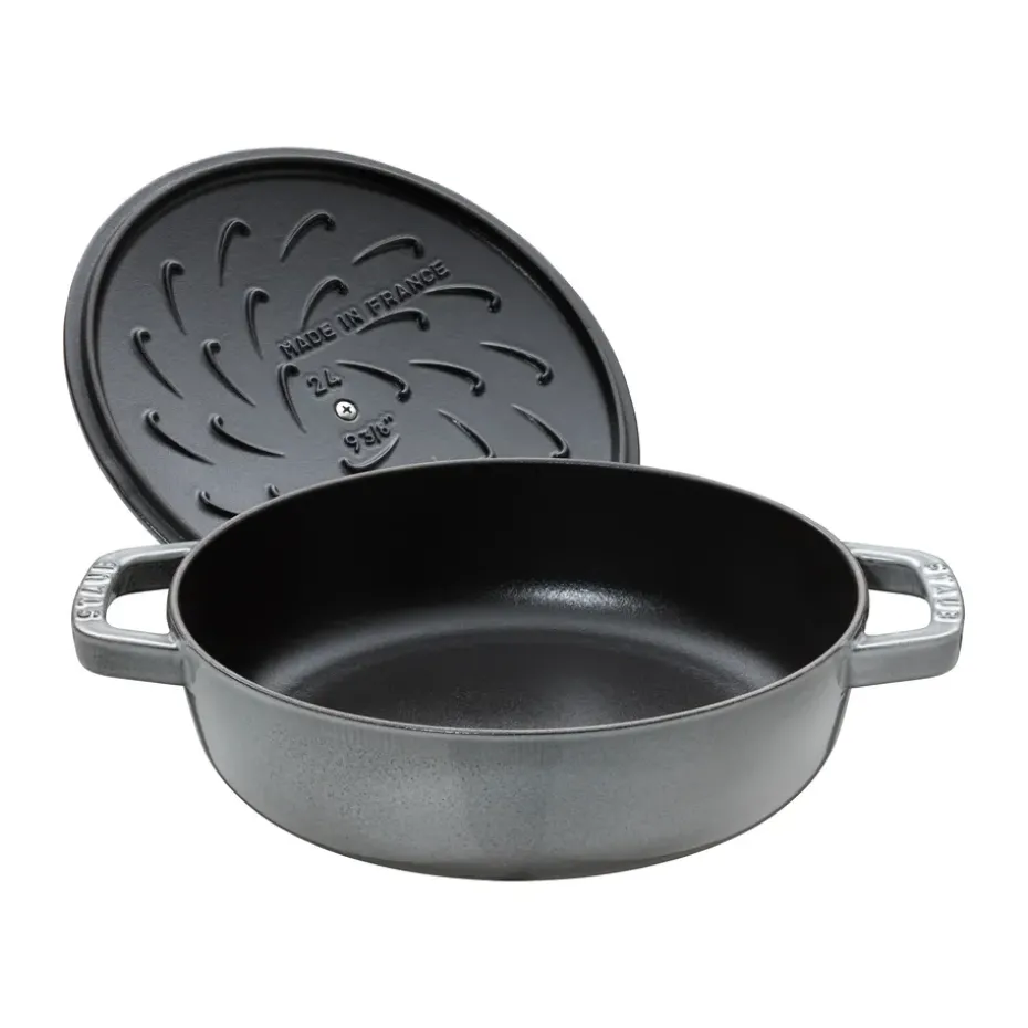 Sartén para saltear Staub Chistera de hierro fundido Ø24 cm, Gris grafito