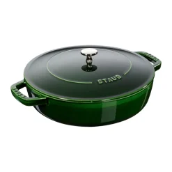 Sartén para saltear Staub Chistera de hierro fundido Ø28 cm, Verde albahaca