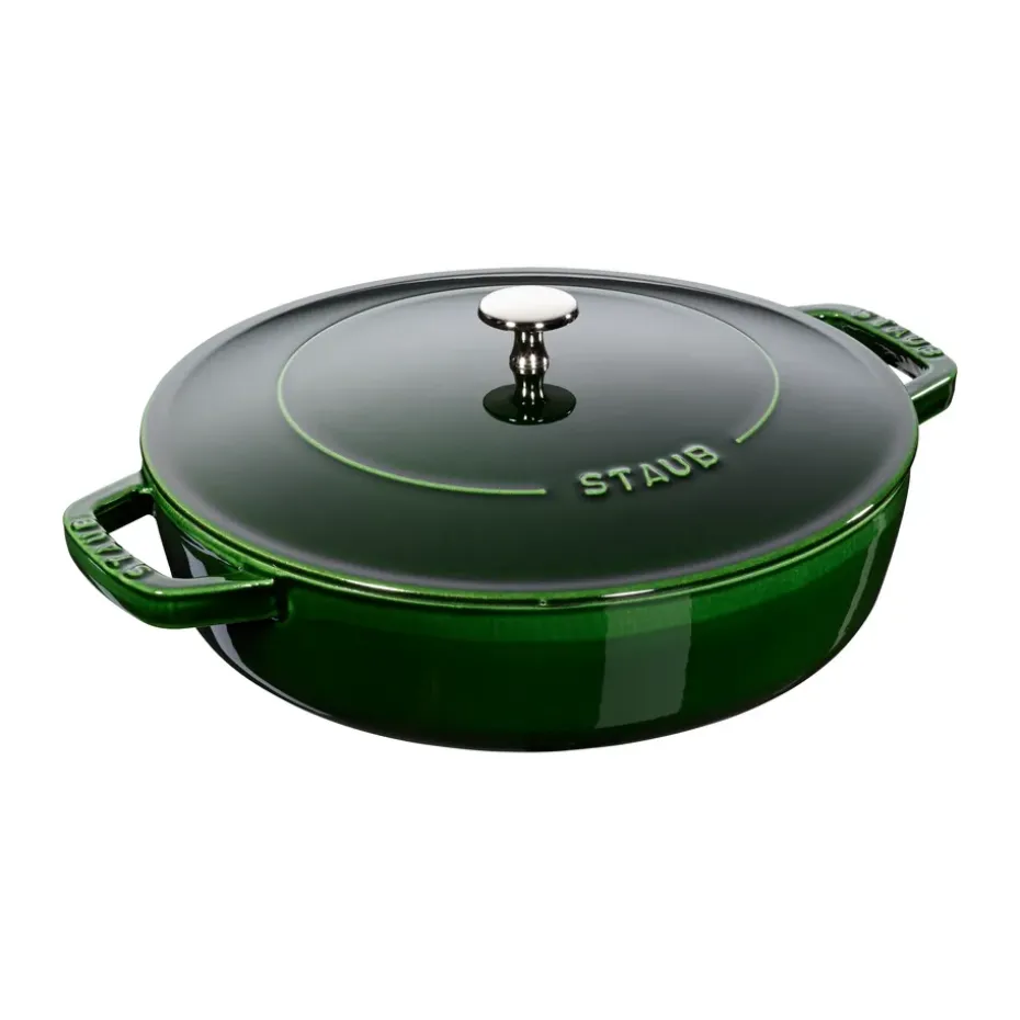 Sartén para saltear Staub Chistera de hierro fundido Ø28 cm, Verde albahaca