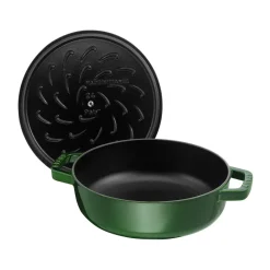 Sartén para saltear Staub Chistera de hierro fundido Ø28 cm, Verde albahaca