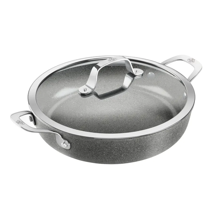 Sartén para servir con tapa de vidrio Salina Ceramic Granit, 28 cm
