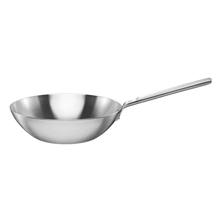 Sartén wok acero inoxidable sin revestimiento Norden Steel, Ø28 cm