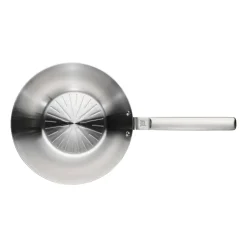 Sartén wok acero inoxidable sin revestimiento Norden Steel, Ø28 cm