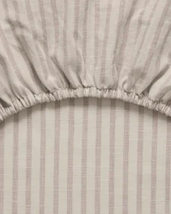 Sábana bajera Stripe Mauve, 180x200x30 cm