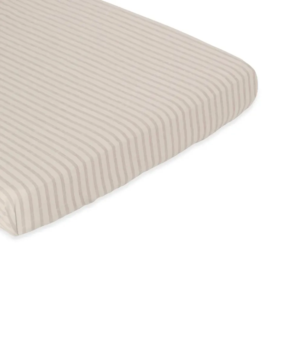 Sábana bajera Stripe Mauve, 140x200x30 cm