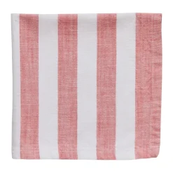 Servilleta de algodón Olivia 40x40 cm, Off White-Dark Coral