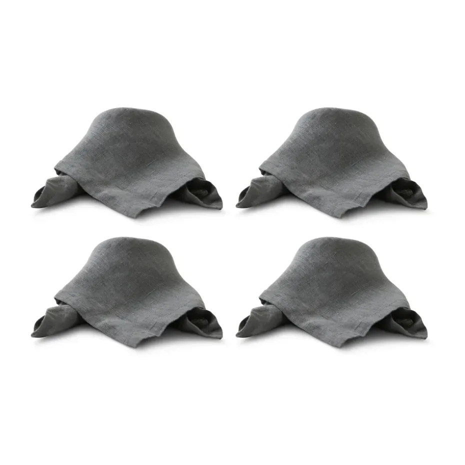 Servilleta de lino Mandela 40x40 cm 4-pack, Gris