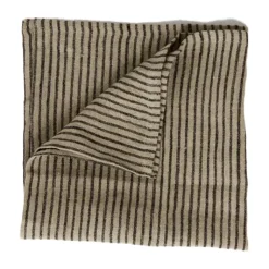 Servilleta de lino Stripe 45x45 cm, Arena negra