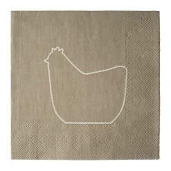 Servilleta de papel Happy hen 33x33 cm, set de 20, Brown