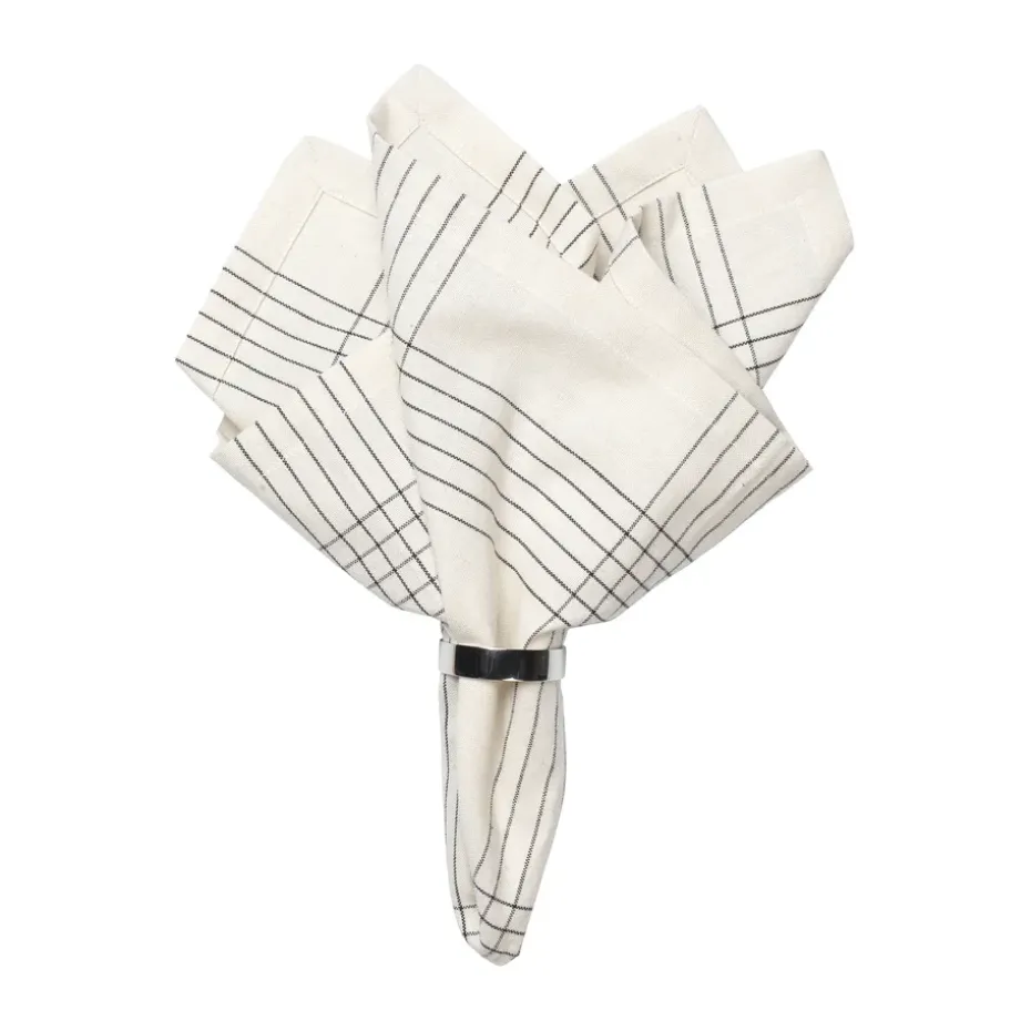 Servilleta de tela Alice 45x45 cm, Black-natural