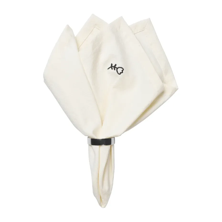 Servilleta de tela Mai 45x45 cm, Black-off white