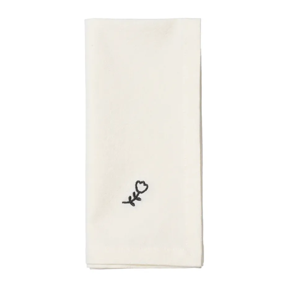 Servilleta de tela Mai 45x45 cm, Black-off white
