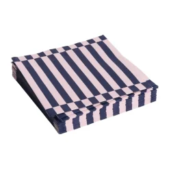 Servilleta Pattern Dinner Stripe 40x40 cm, set de 20, Light pink-dark blue pillar