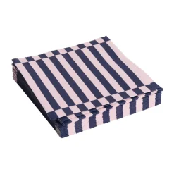 Servilleta Pattern Lunch Stripe 33x33 cm, set de 20, Light pink-dark blue pillar