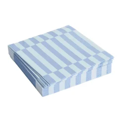 Servilleta Pattern Lunch Stripe 33x33 cm, set de 20, Light blue-dusty blue pillar