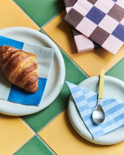 Servilleta Pattern Lunch Stripe 33x33 cm, set de 20, Light blue-dusty blue pillar