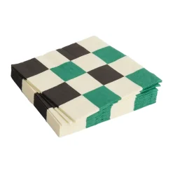 Servilleta Pattern Lunch Check 33x33 cm, set de 20, Off white-green-black M