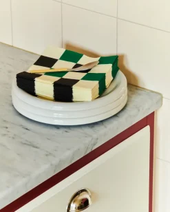 Servilleta Pattern Lunch Check 33x33 cm, set de 20, Off white-green-black M