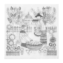 Servilletas de papel Emilia 33x33 cm paquete de 20, Negro-blanco