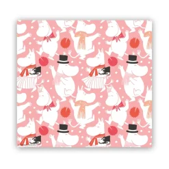 Servilletas Moomin Celebration 33x33 cm, 20-pack, Blanco-rosa