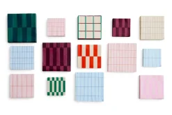 Servilletas Pattern Lunch 33x33 cm, 20-pack, Light pink-red grid