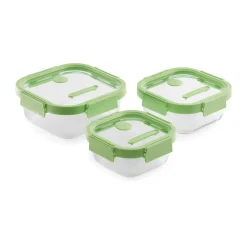 Set 3 recipientes herméticos Lékué cuadrados, Verde