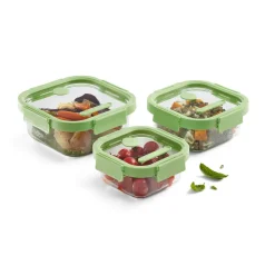 Set 3 recipientes herméticos Lékué cuadrados, Verde
