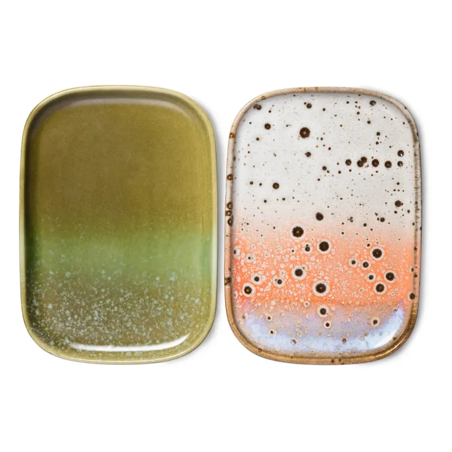 Set de 2 bandejas pequeñas 70's, Asteroids / Grass