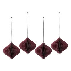 Set de 4 bolas de Navidad Onion, Rojo