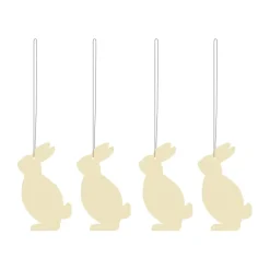 Set de 4 colgantes de pascua Easter Deco liebre, Light yellow