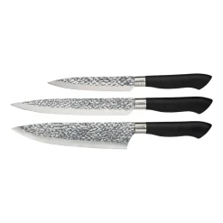 Set de 3 cuchillos Akira acero inoxidable, negro