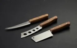 Set de 3 cuchillos para queso Foresta, Roble-acero inoxidable