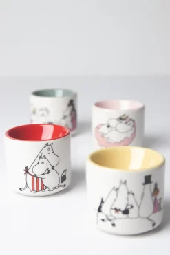 Set de 4 hueveras Moomin love, Blanco-multi