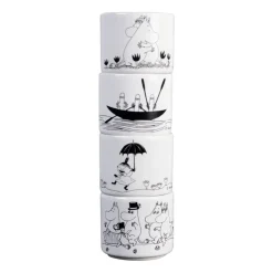Set de 4 hueveras Mumin, blanco