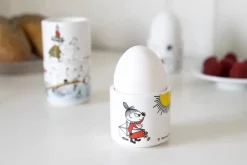 Set de 4 hueveras Mumin färg, blanco con motivo
